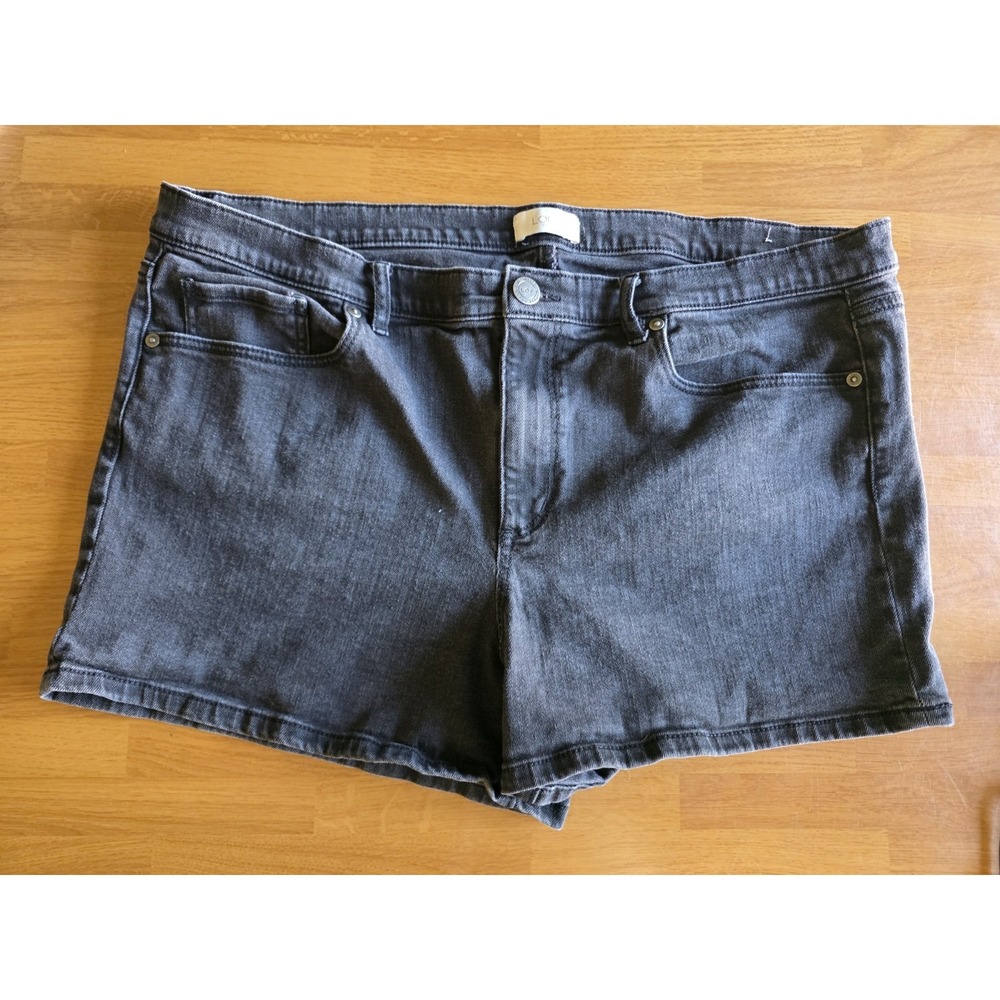 Loft Outlet Womens Size 16 Black Gray Denim Shorts 4 Inch Inseam Stretch Cotton